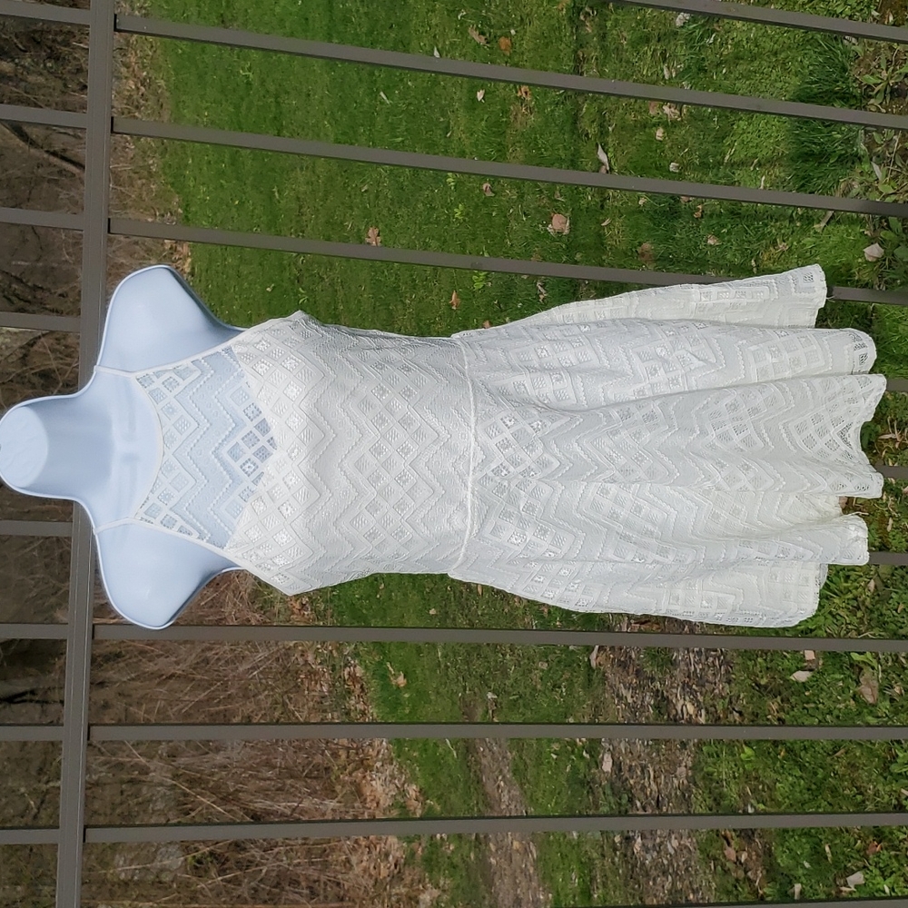 NWOT Candie's White Lace Fit & Flare Dress Size M